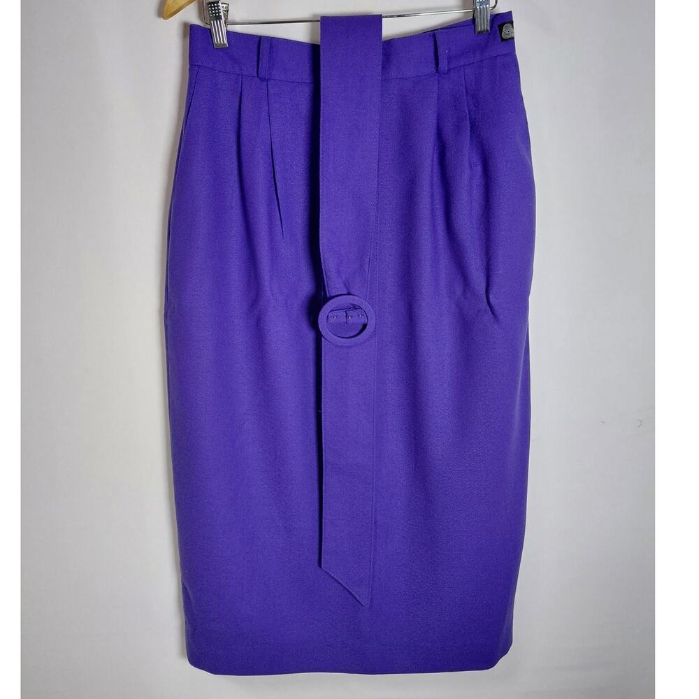 BRAEMAR by Jeremy Scott Wool Skirt Purple Solid Women Size 14